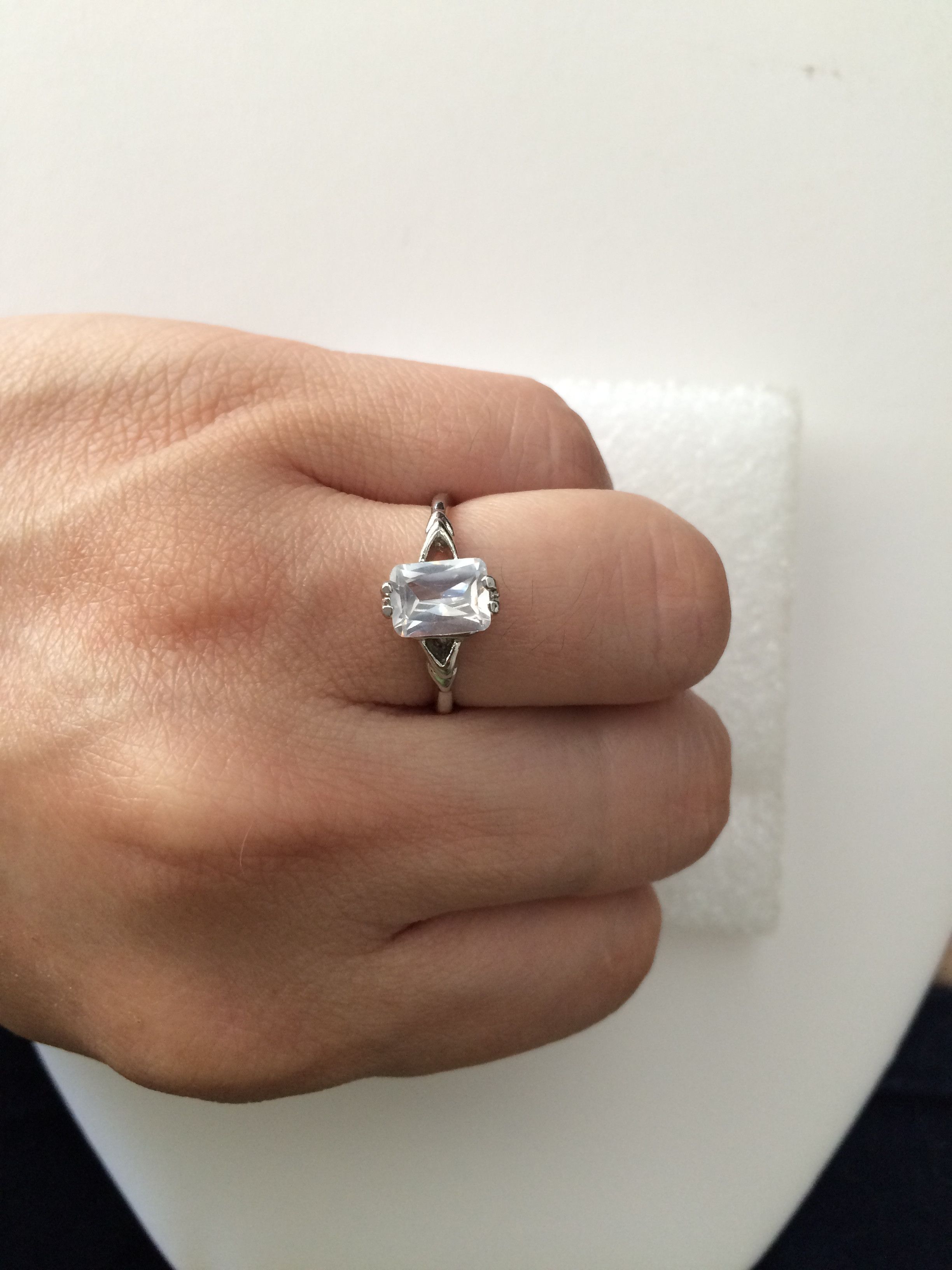 Jewelry Clear CZ Ring - Size 5.25 Size ONE SIZE - 3 Thumbnail