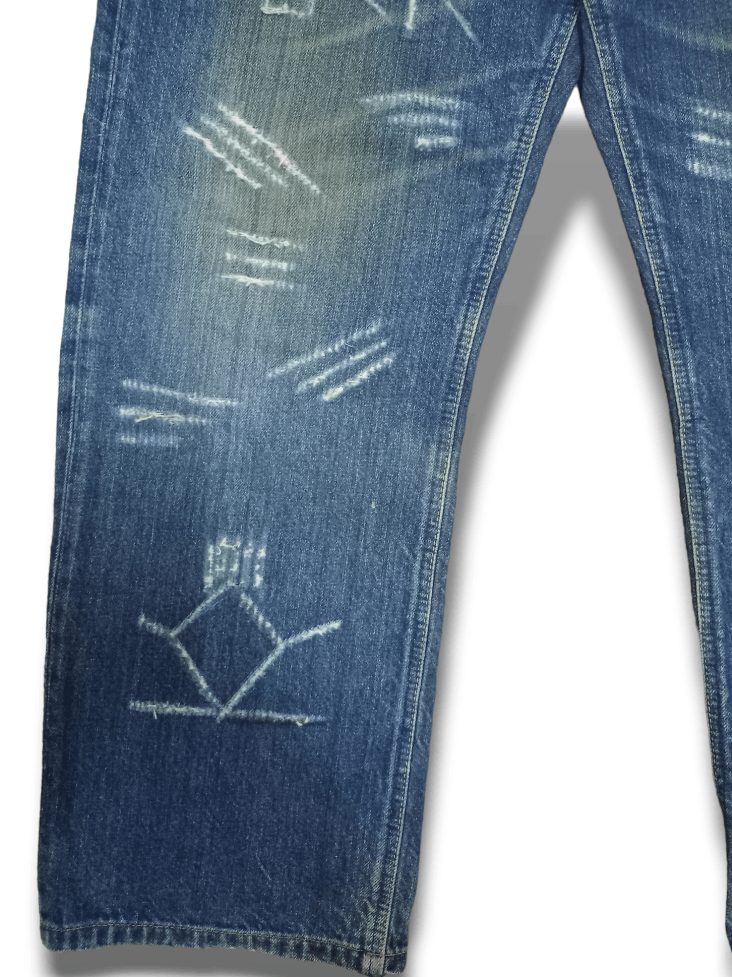 Edwin × Lee Vintage Japanese Lee x Edwin Mud Wash Distressed Baggy Jeans Size US 32 / EU 48 - 8 Thumbnail