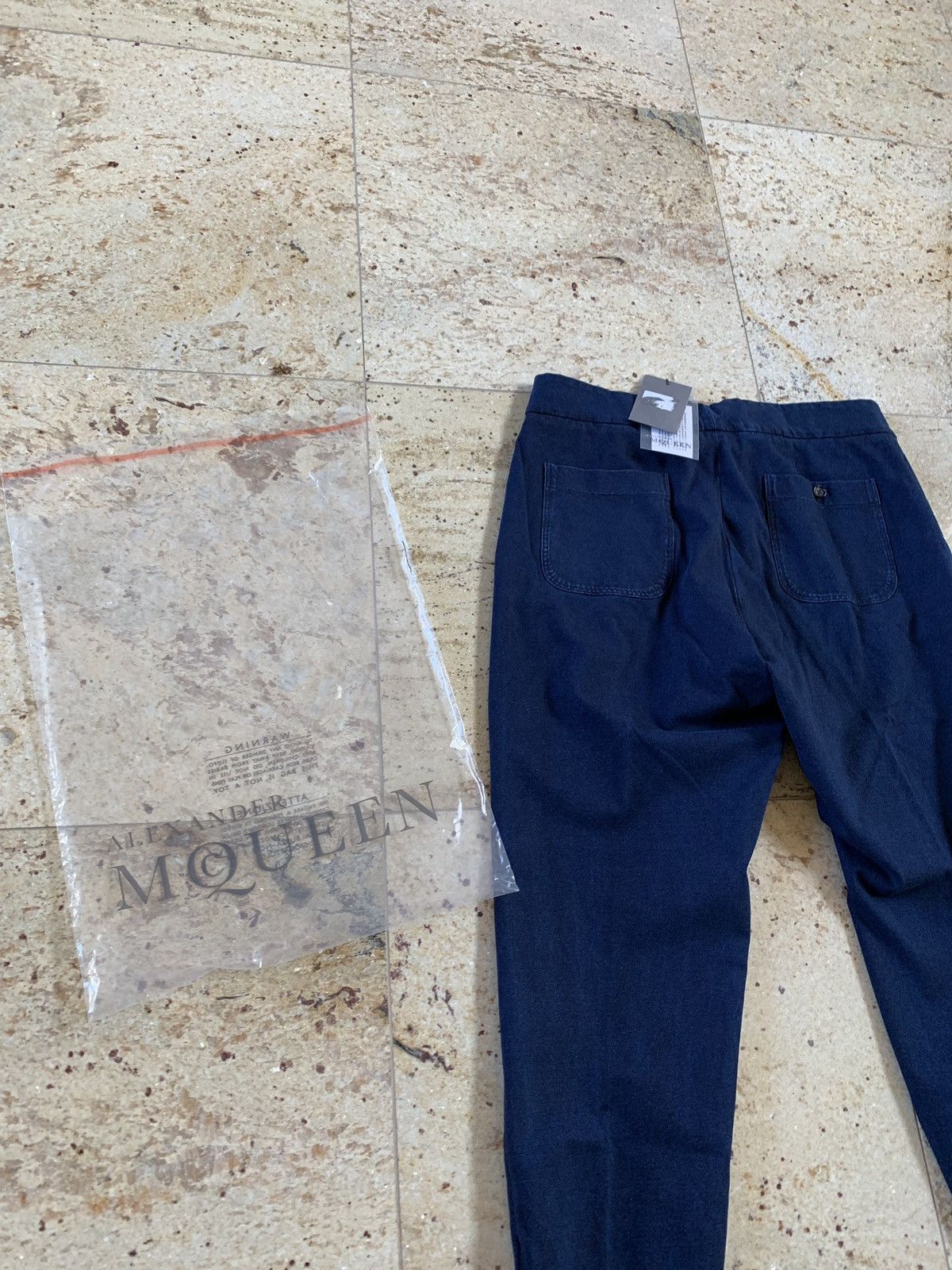 Alexander McQueen Blue Zip Hem Embroidered Small Skull Logo Pants Size US 34 / EU 50 - 14 Thumbnail