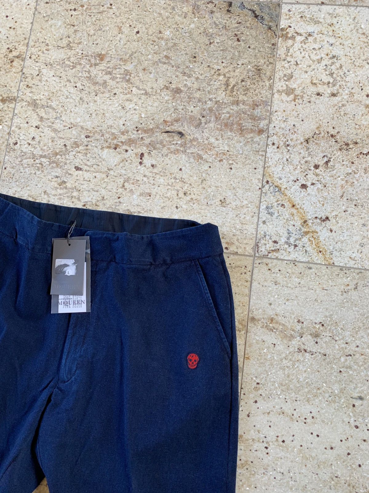 Alexander McQueen Blue Zip Hem Embroidered Small Skull Logo Pants Size US 34 / EU 50 - 6 Thumbnail