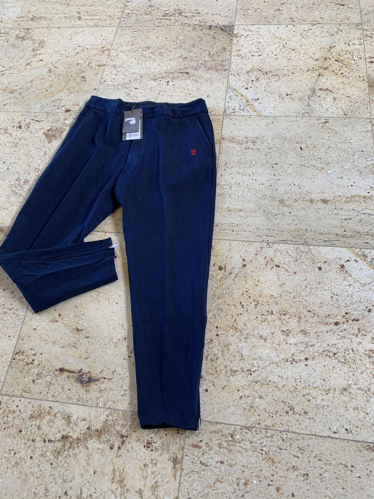 Alexander McQueen Blue Zip Hem Embroidered Small Skull Logo Pants Size US 34 / EU 50 - 5 Thumbnail