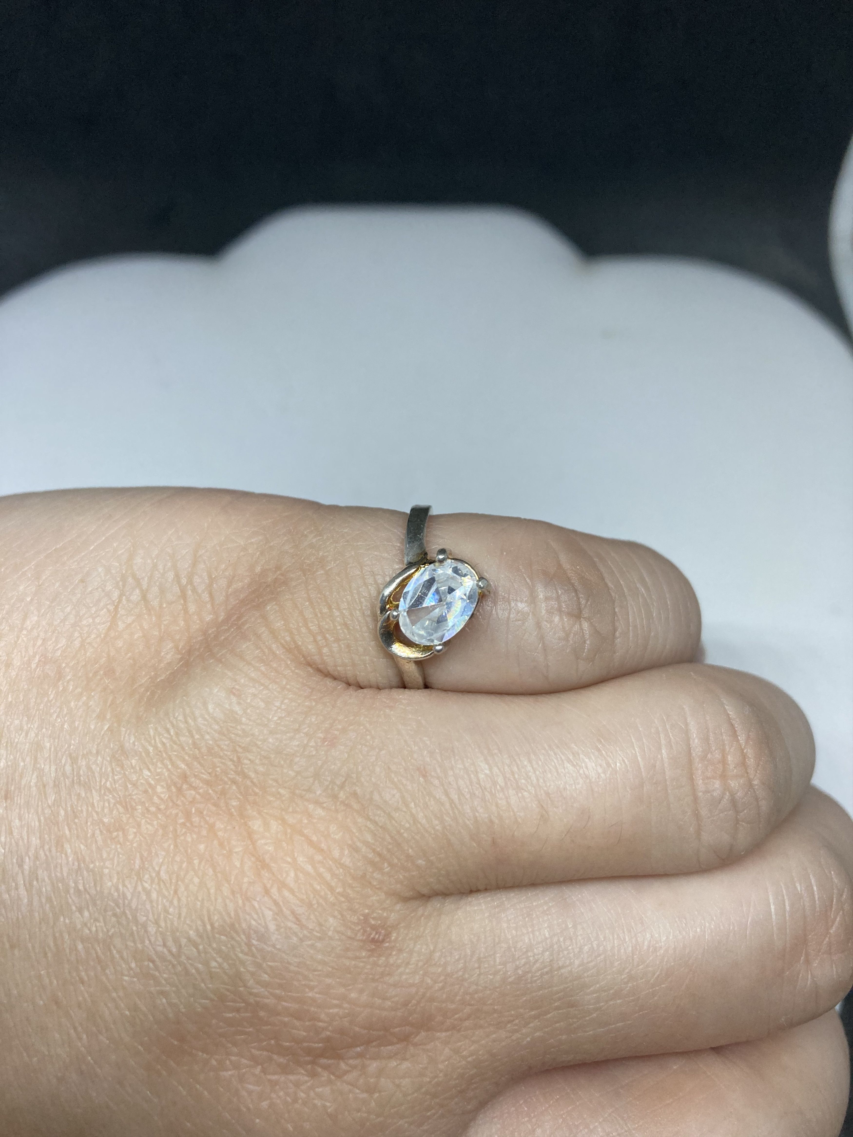 Jewelry Clear Cz Tibetan Silver ring - Size 5.25 Size ONE SIZE - 3 Thumbnail