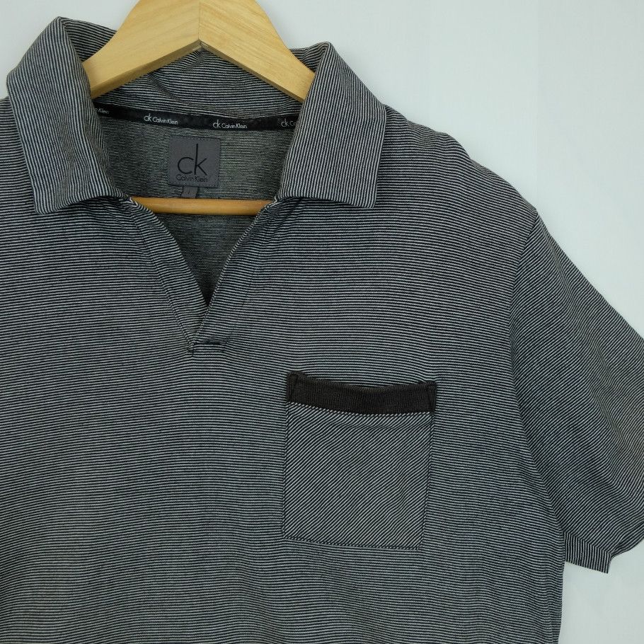Calvin Klein CALVIN KLEIN Grey Plain Polo Shirt Size US L / EU 52-54 / 3 - 3 Thumbnail