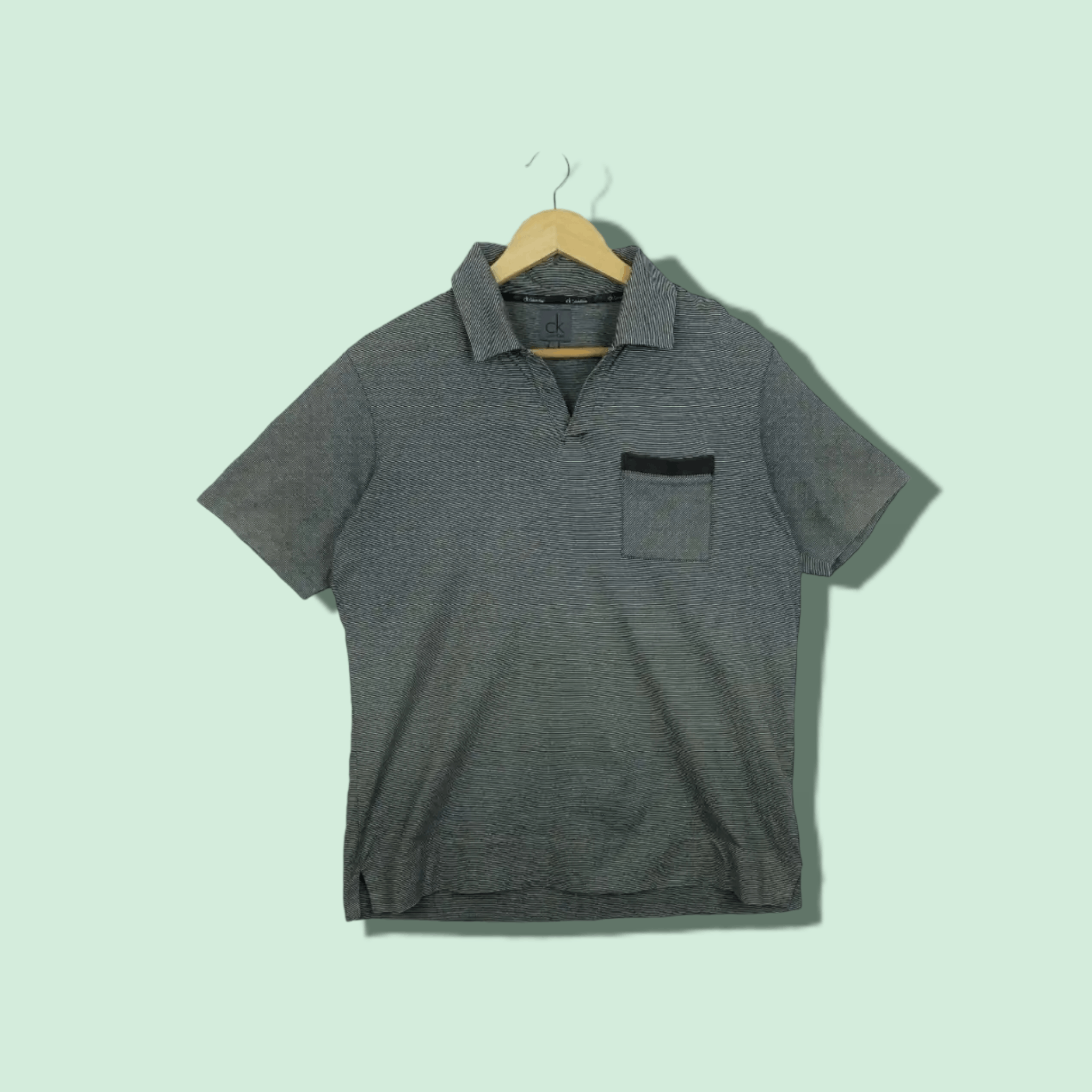 Calvin Klein CALVIN KLEIN Grey Plain Polo Shirt Size US L / EU 52-54 / 3 - 1 Thumbnail