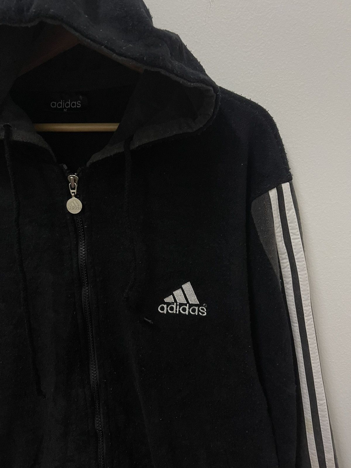 Adidas × Vintage Vintage Adidas Equipment Embroidery Zipper Fleece Hooded Size US M / EU 48-50 / 2 - 3 Thumbnail
