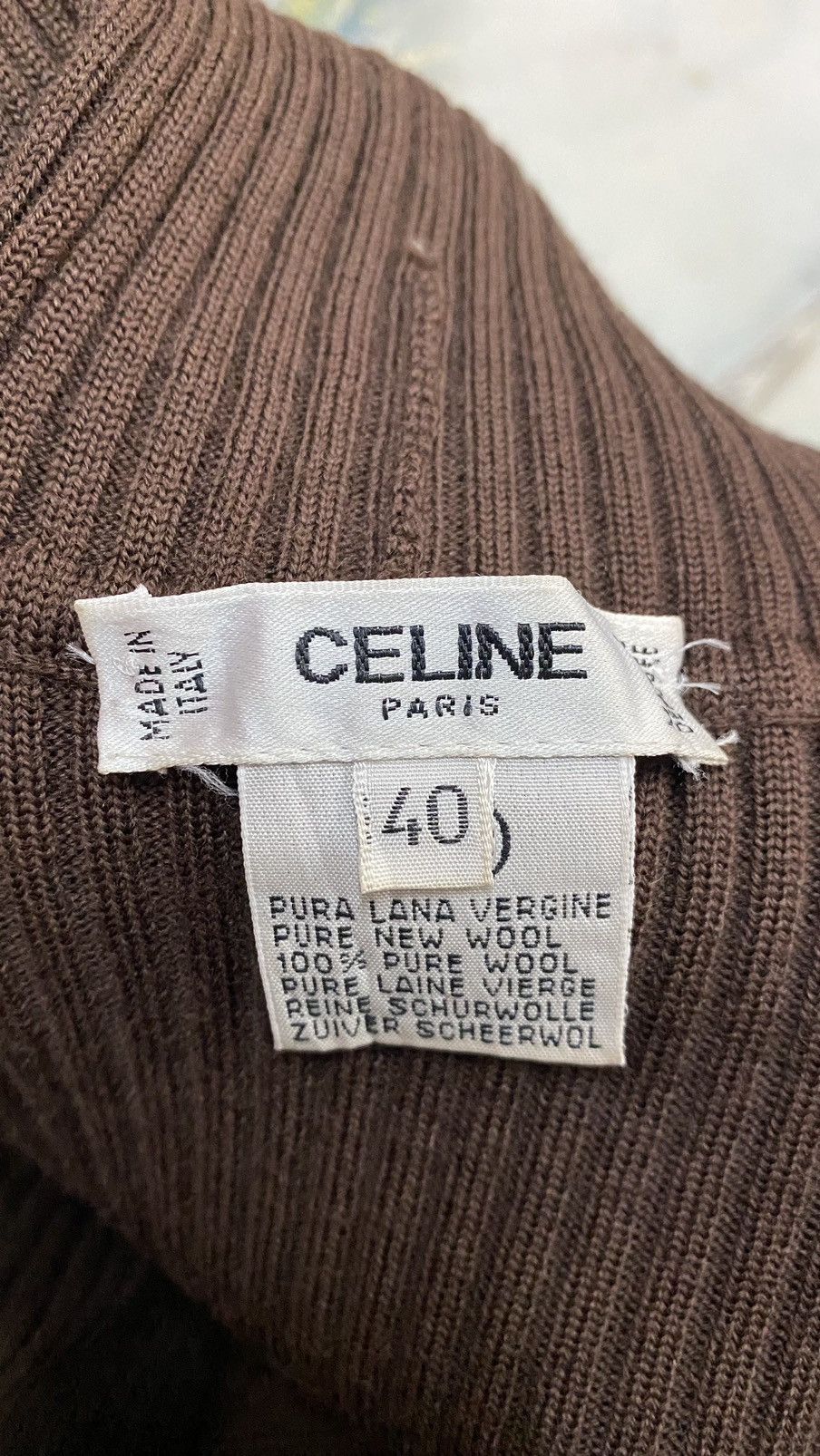 Celine Vintage 90s Celine Turtleneck Knitwear Sweater Size M / US 6-8 / IT 42-44 - 11 Thumbnail