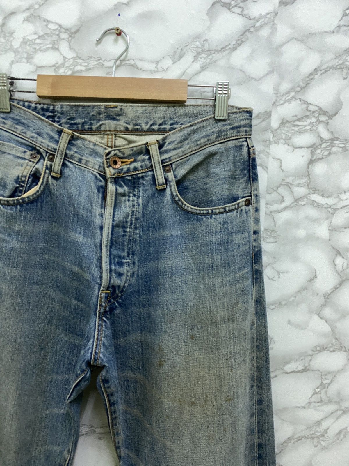 Edwin × Japanese Brand × Vintage VINTAGE EDWIN SELVEDGE BLUE RUSTY DENIM JEANS Size US 29 - 5 Thumbnail