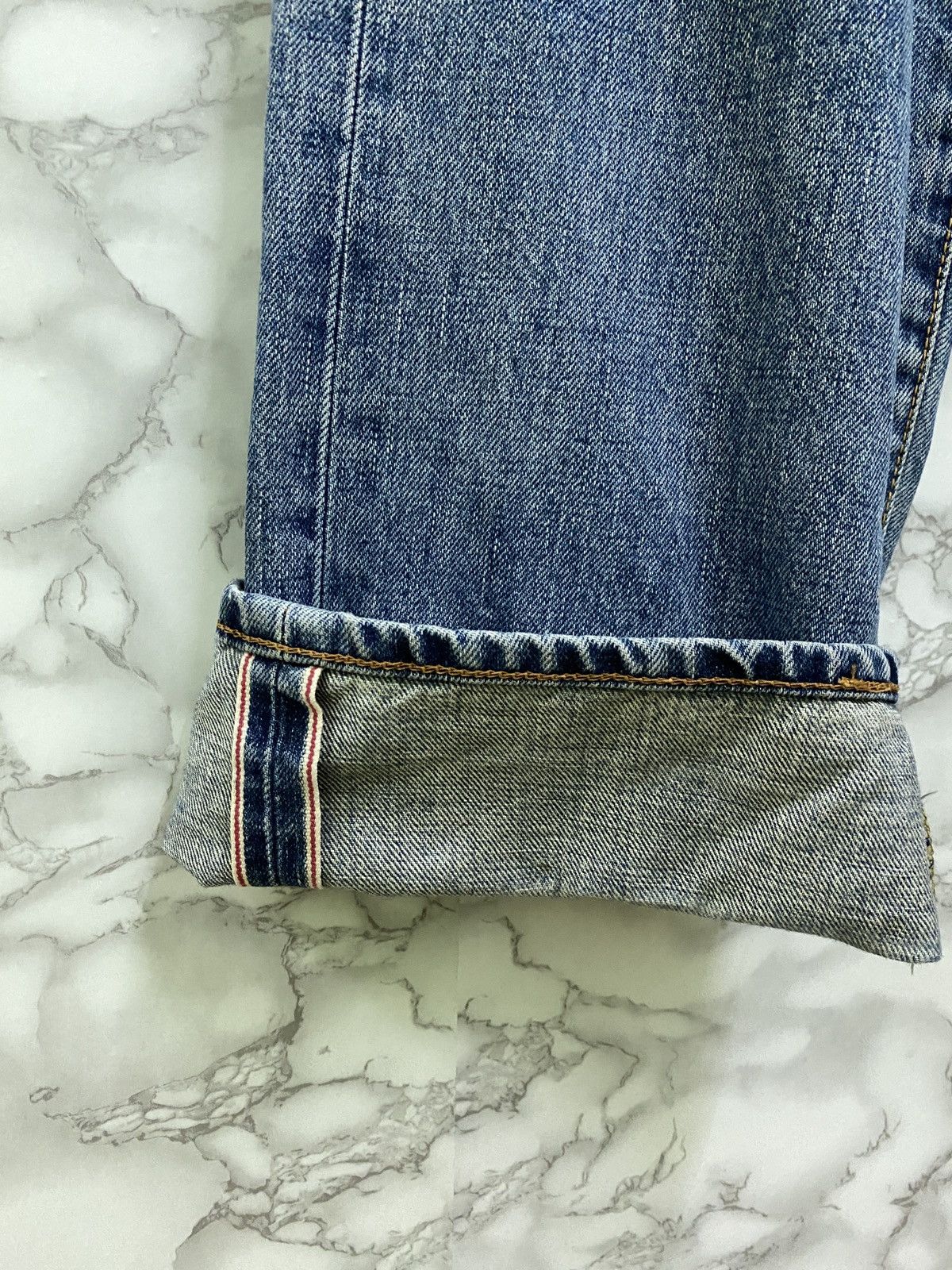 Edwin × Japanese Brand × Vintage VINTAGE EDWIN SELVEDGE BLUE RUSTY DENIM JEANS Size US 29 - 7 Thumbnail
