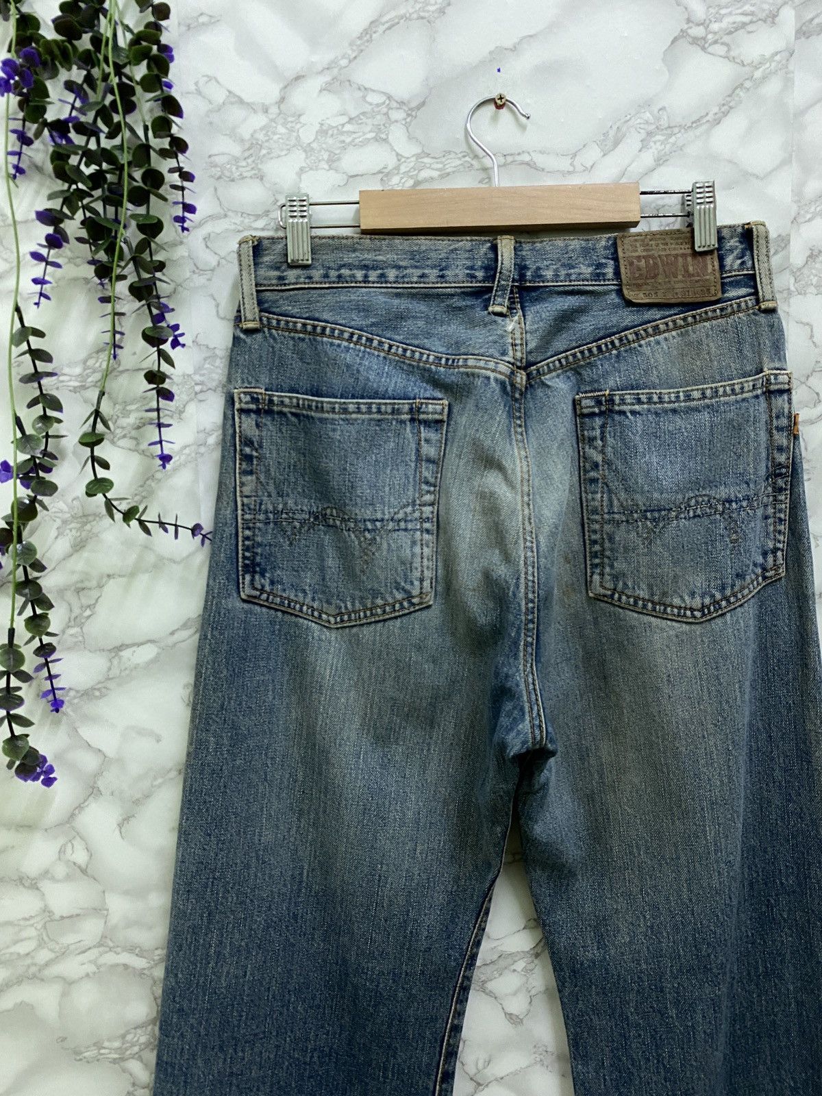 Edwin × Japanese Brand × Vintage VINTAGE EDWIN SELVEDGE BLUE RUSTY DENIM JEANS Size US 29 - 10 Thumbnail