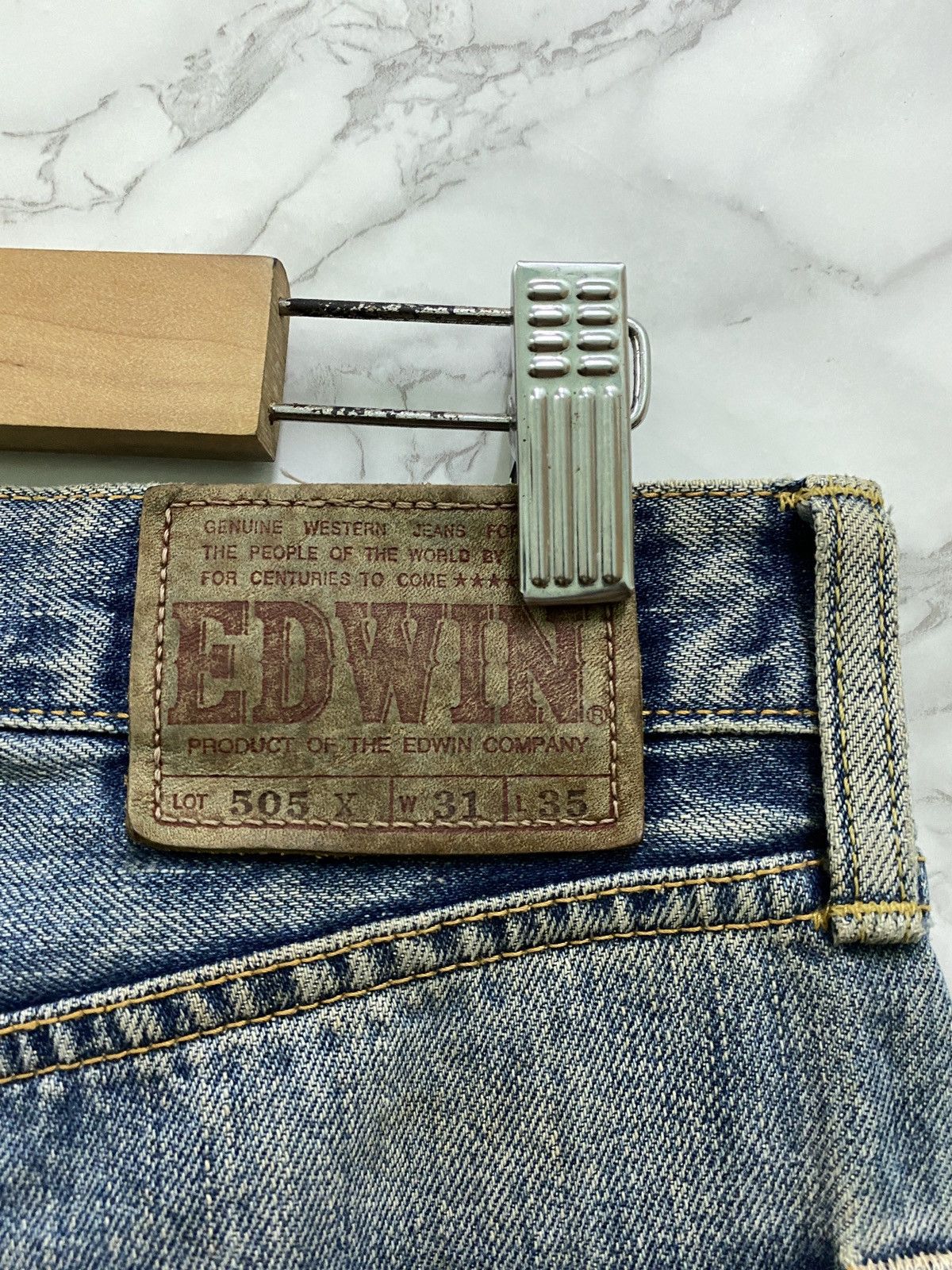 Edwin × Japanese Brand × Vintage VINTAGE EDWIN SELVEDGE BLUE RUSTY DENIM JEANS Size US 29 - 13 Thumbnail