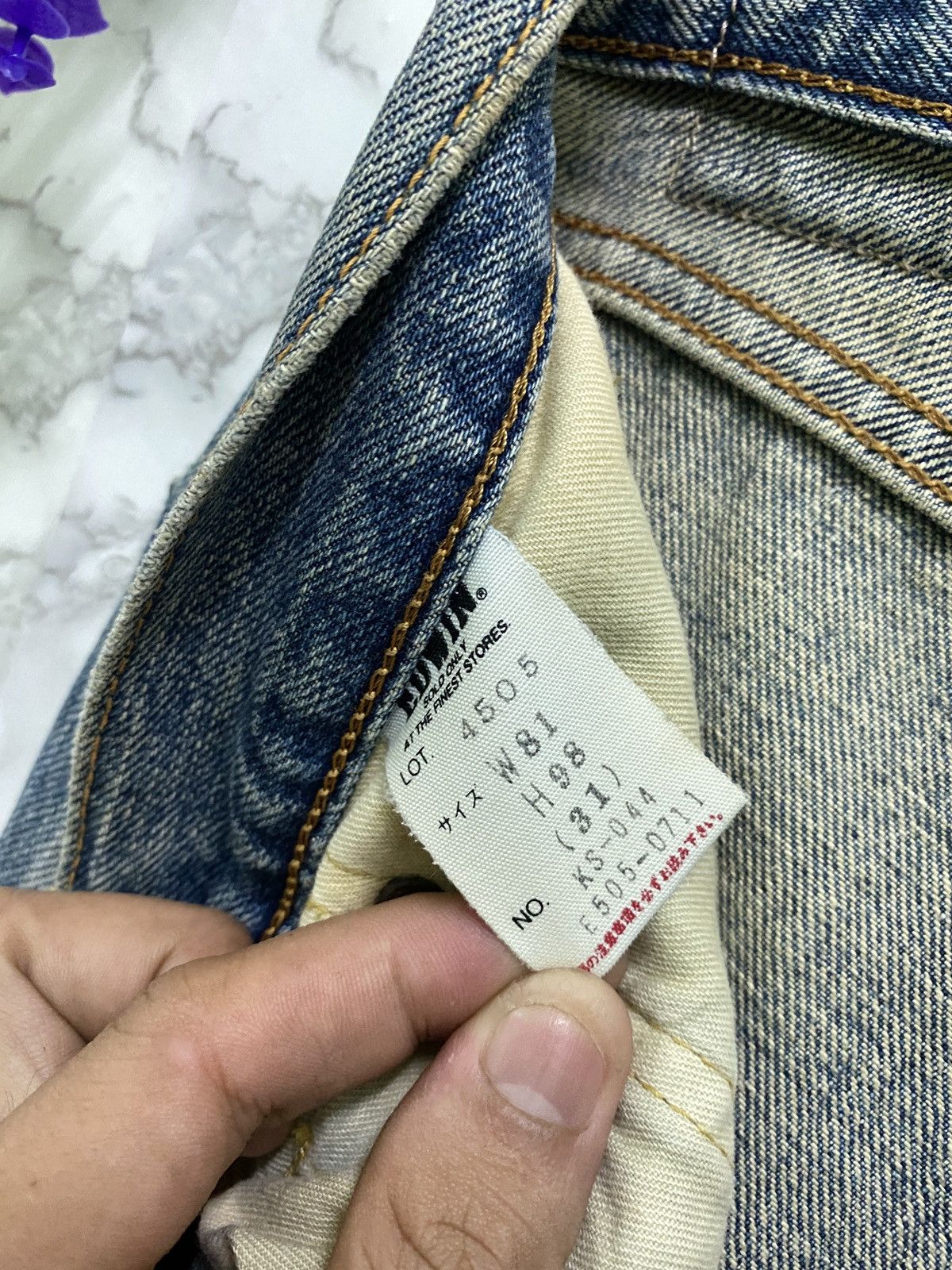 Edwin × Japanese Brand × Vintage VINTAGE EDWIN SELVEDGE BLUE RUSTY DENIM JEANS Size US 29 - 16 Thumbnail