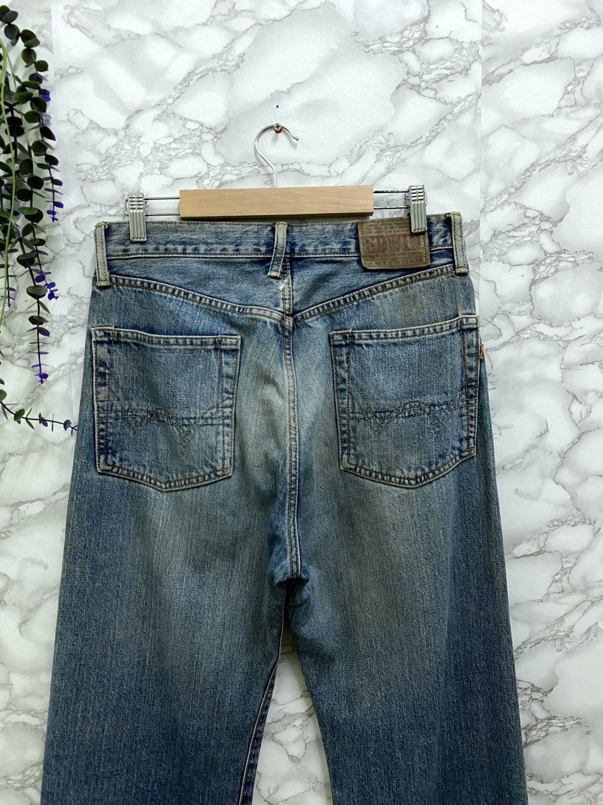 Edwin × Japanese Brand × Vintage VINTAGE EDWIN SELVEDGE BLUE RUSTY DENIM JEANS Size US 29 - 9 Thumbnail