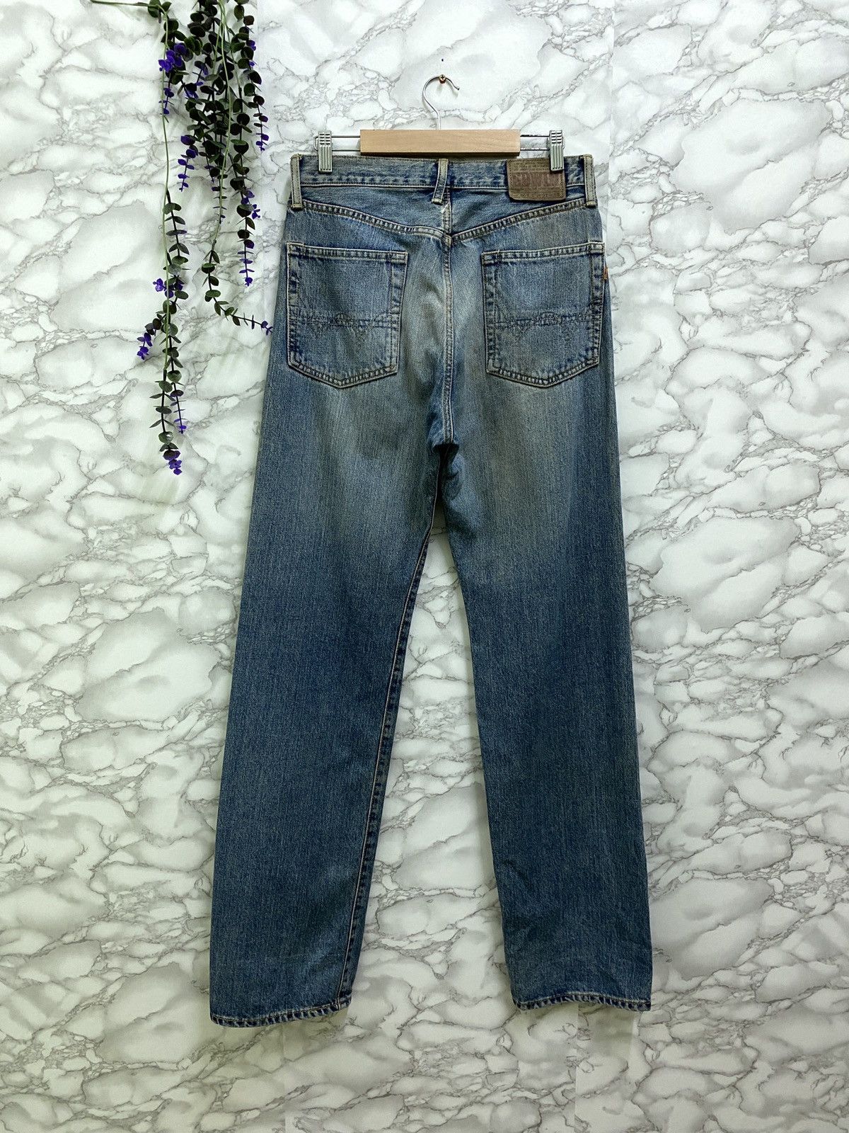 Edwin × Japanese Brand × Vintage VINTAGE EDWIN SELVEDGE BLUE RUSTY DENIM JEANS Size US 29 - 2 Thumbnail