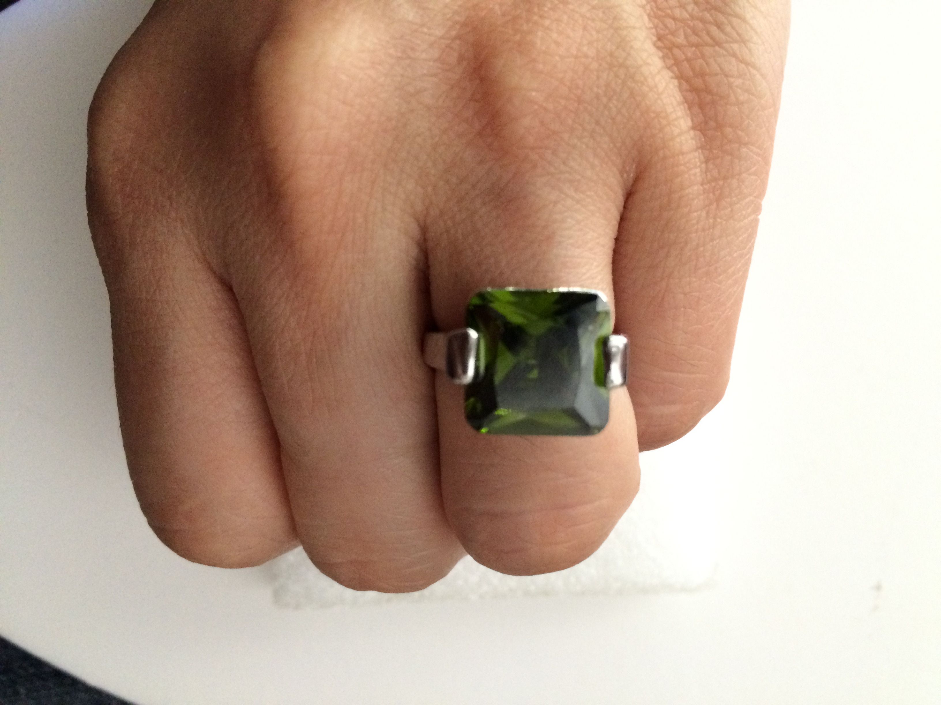 Jewelry Green CZ Ring - Size 7.75 Size ONE SIZE - 3 Thumbnail