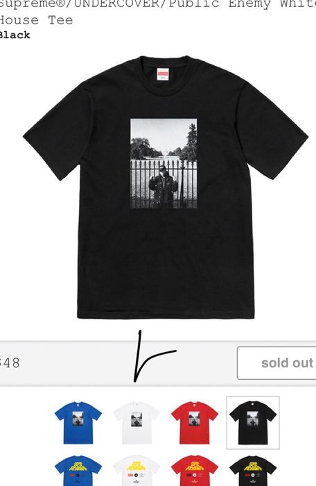 Supreme undercover public enemy white hot sale house tee