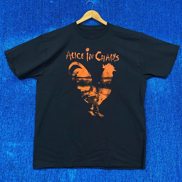 Alice In Chains Psychedelic Rooster T-Shirt - Official Band Merch Black Tee Unisex Sizes