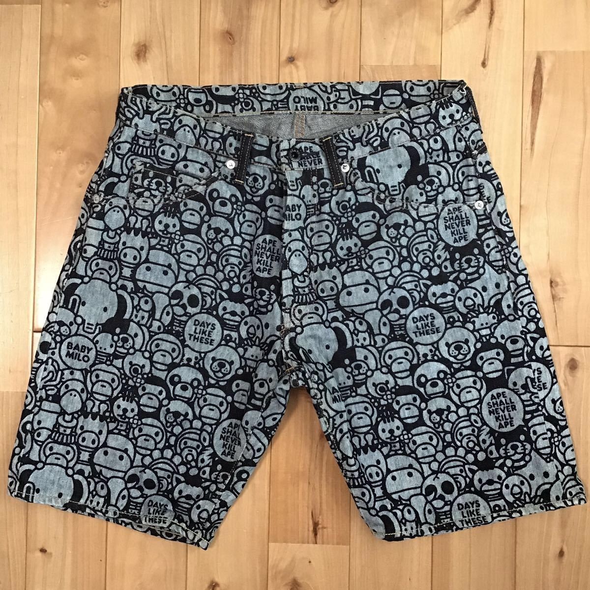 Bape BAPE Milo Animal Safari Denim shorts a bathing ape ☆size S