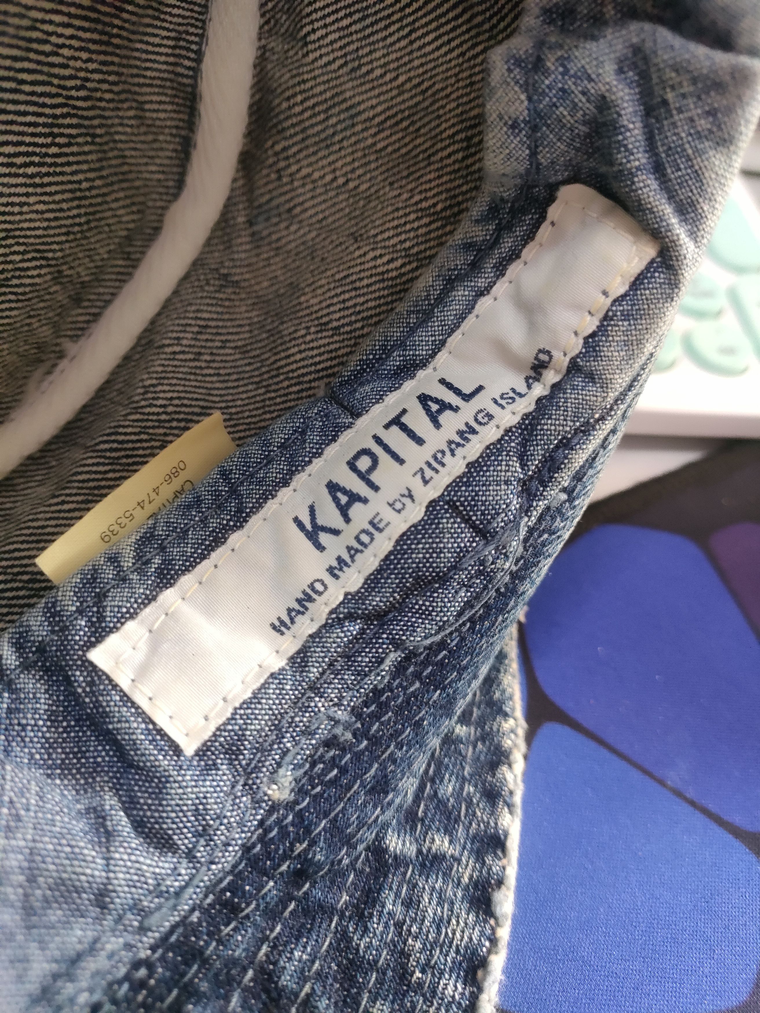 Kapital × Kapital Kountry Kapital Hand Made By Zipang Island Denim Hat Size ONE SIZE - 5 Thumbnail