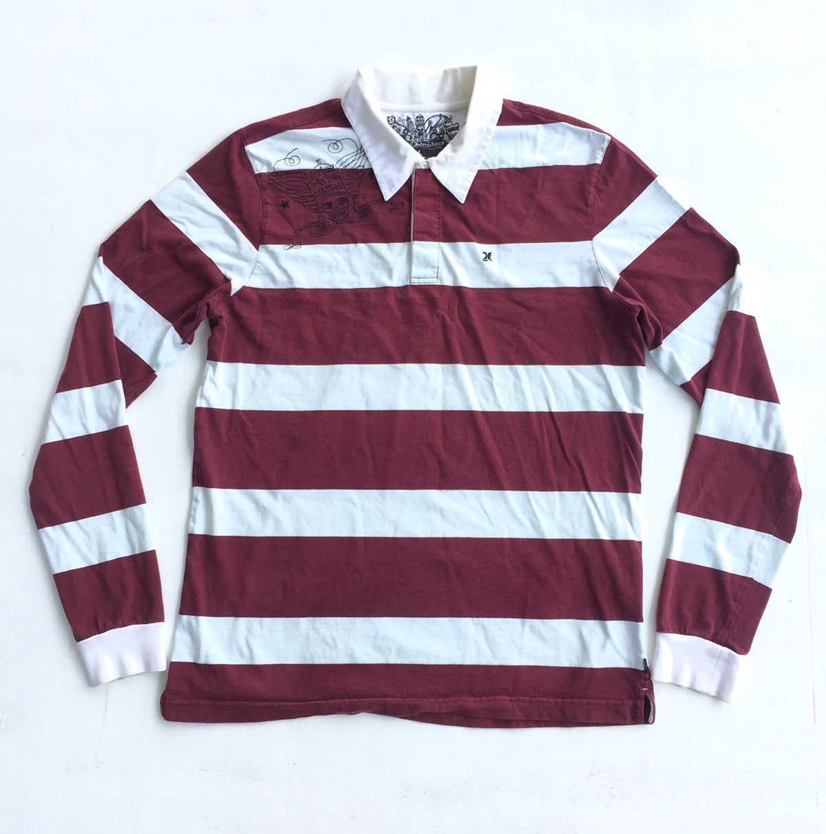 Hurley × Seditionaries Hurley Marroon White Polo Long Sleeve Size US L / EU 52-54 / 3 - 1 Thumbnail