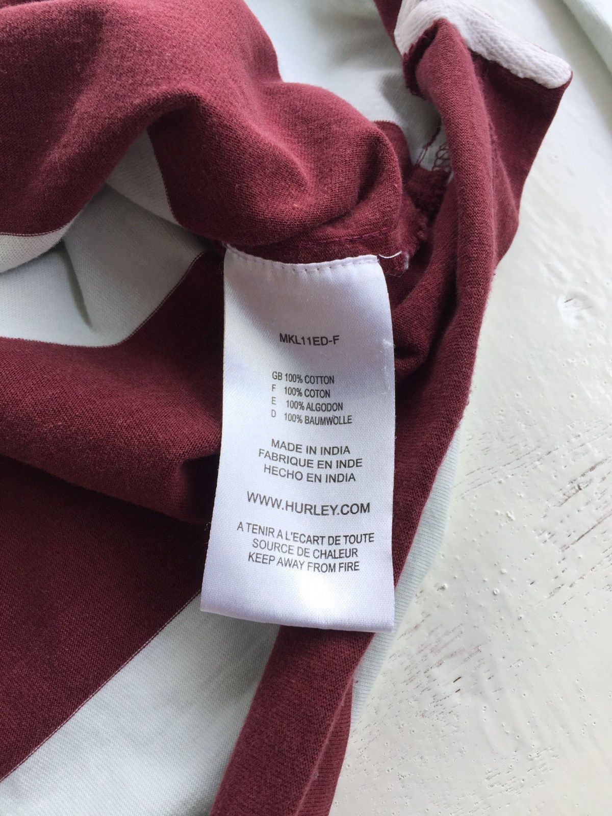 Hurley × Seditionaries Hurley Marroon White Polo Long Sleeve Size US L / EU 52-54 / 3 - 8 Thumbnail