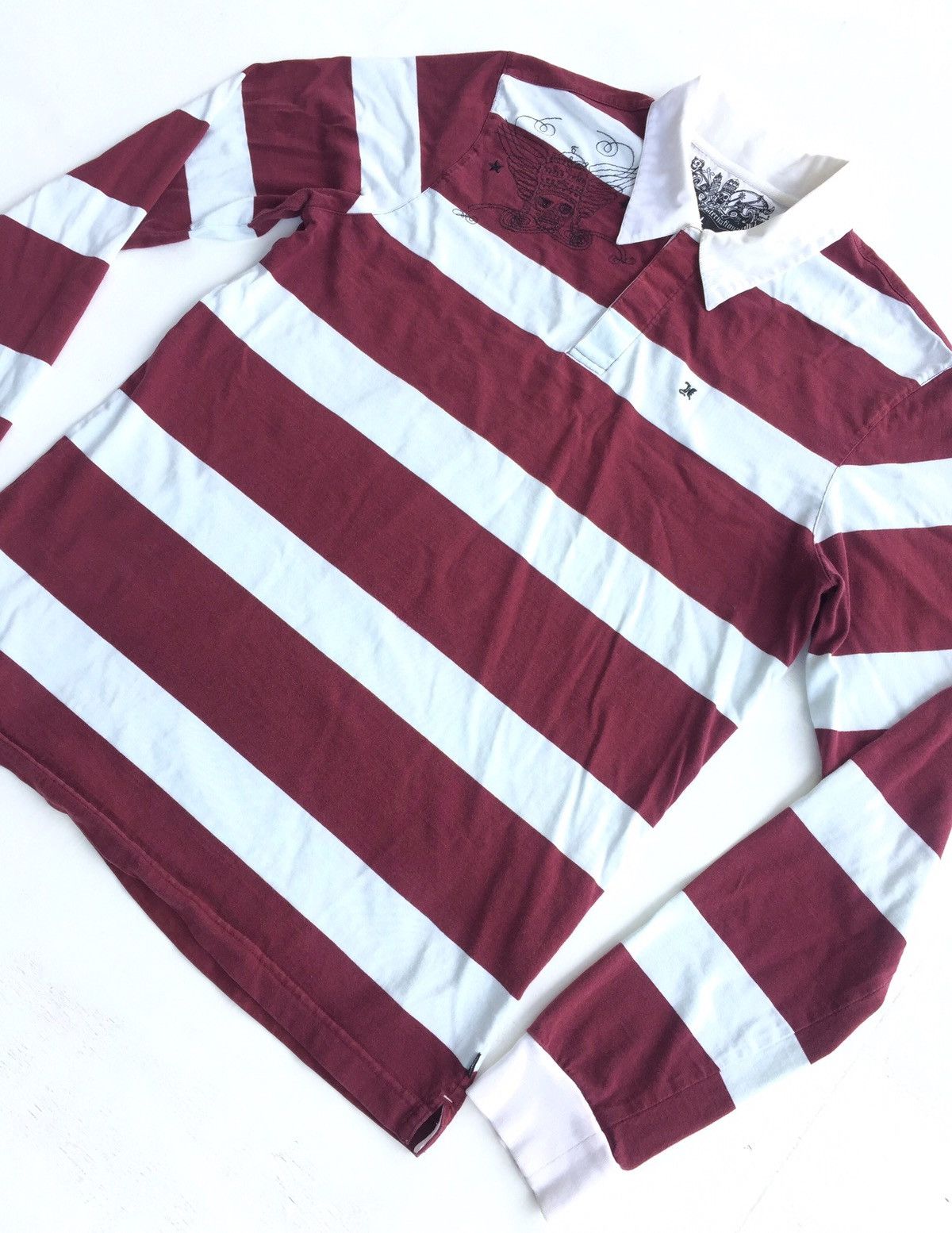 Hurley × Seditionaries Hurley Marroon White Polo Long Sleeve Size US L / EU 52-54 / 3 - 3 Thumbnail