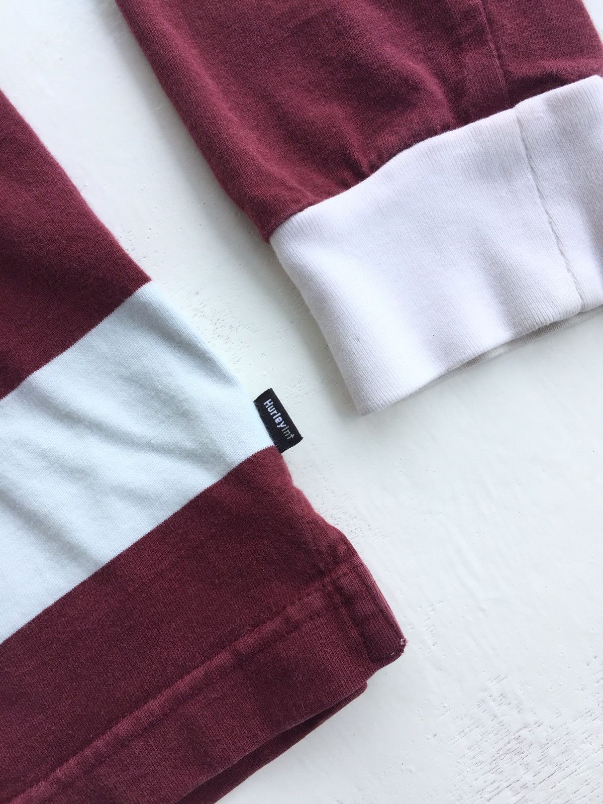 Hurley × Seditionaries Hurley Marroon White Polo Long Sleeve Size US L / EU 52-54 / 3 - 7 Thumbnail