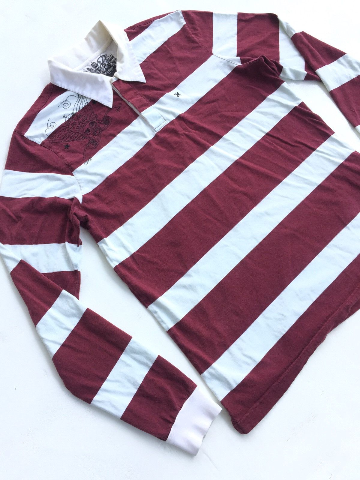 Hurley × Seditionaries Hurley Marroon White Polo Long Sleeve Size US L / EU 52-54 / 3 - 2 Thumbnail