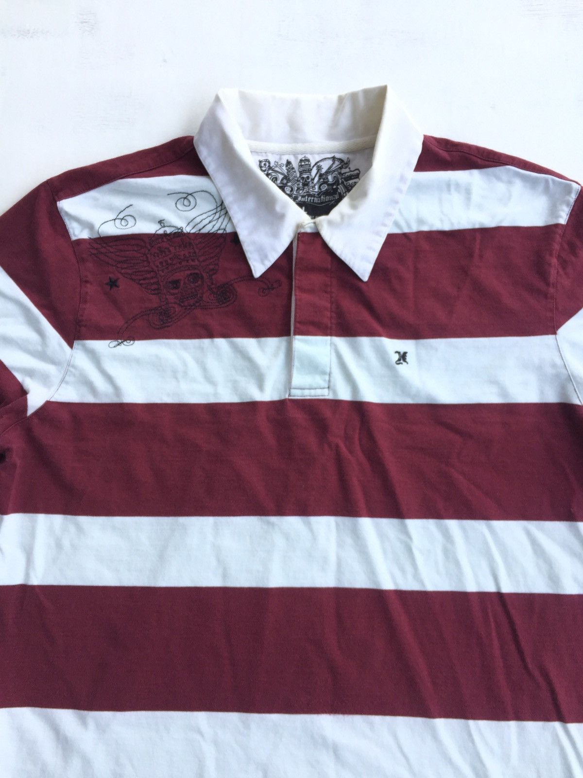 Hurley × Seditionaries Hurley Marroon White Polo Long Sleeve Size US L / EU 52-54 / 3 - 4 Thumbnail
