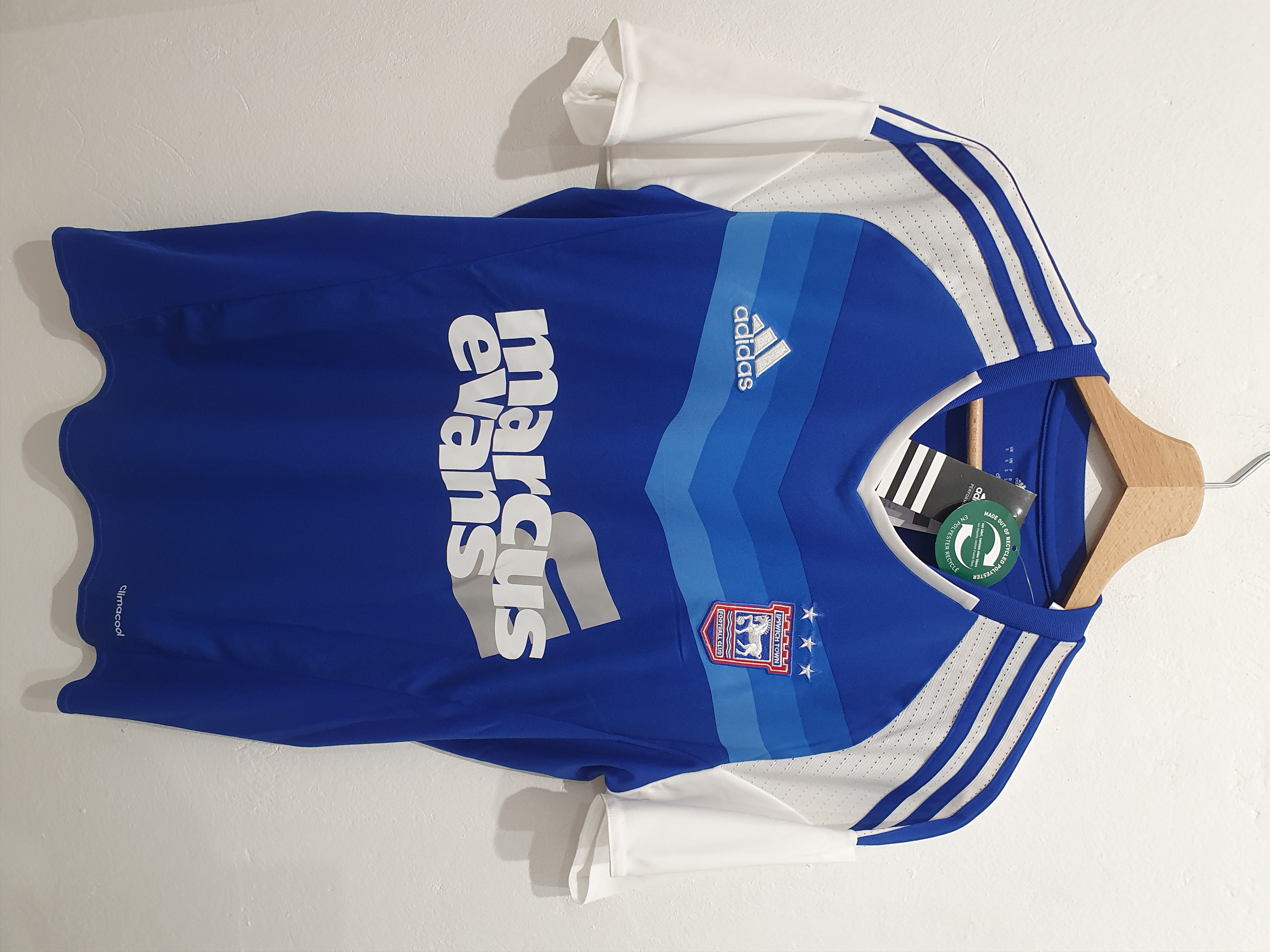 image of Adidas Ipswich Town Fc Size S 2016 New Shirt Jersey in Blue, Men's