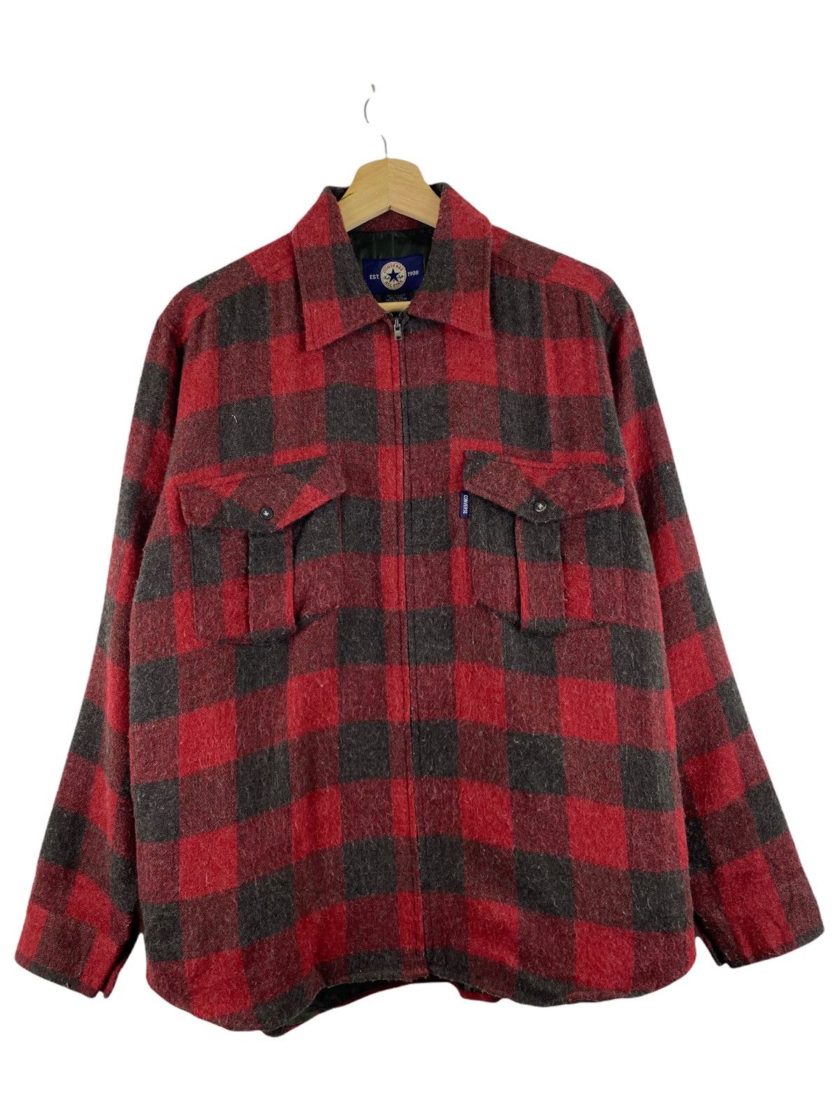 Converse × Vintage VINTAGE CONVERSE PLAID TARTAN TRUCKER JACKET Size US M / EU 48-50 / 2 - 1 Thumbnail
