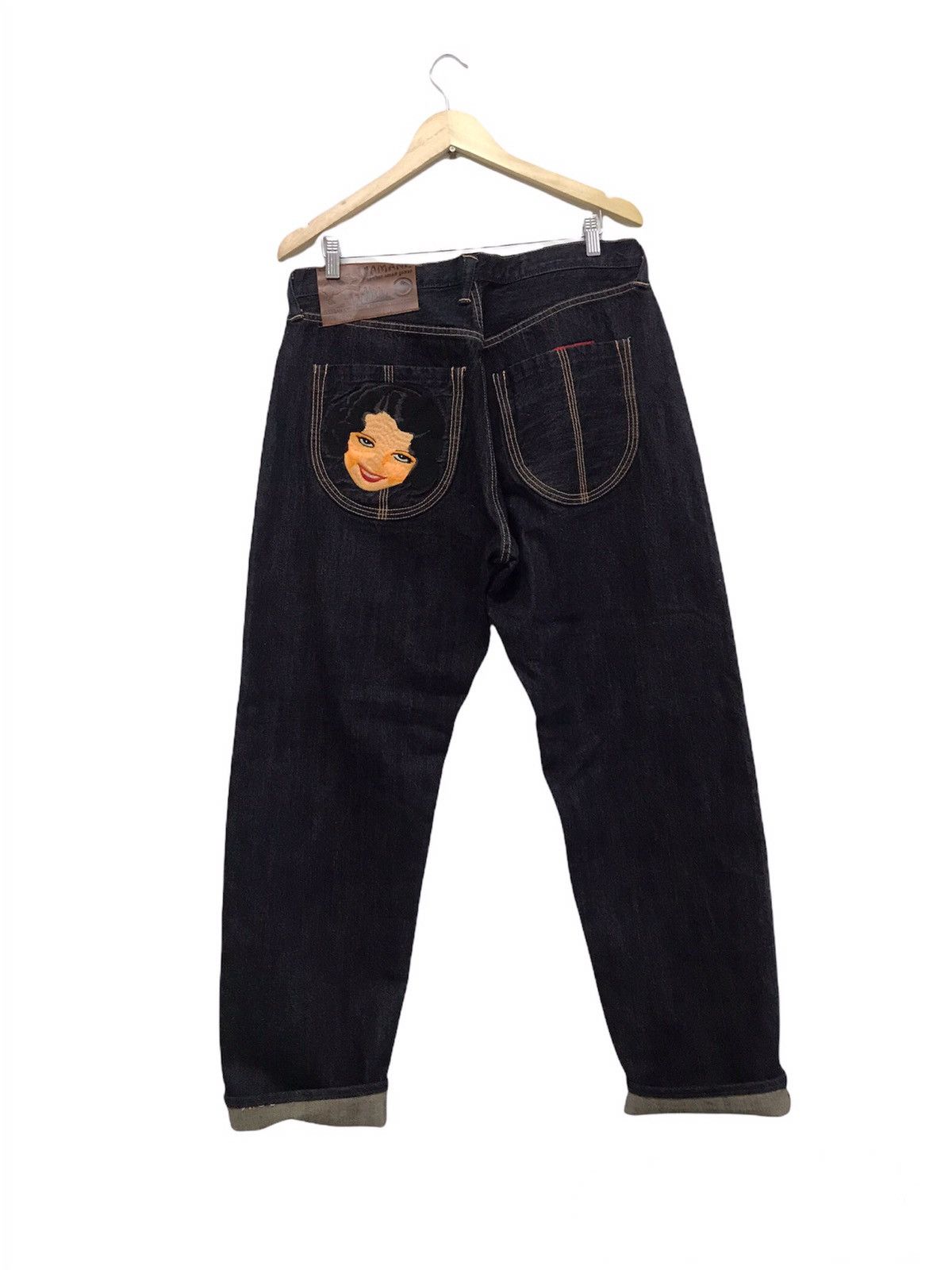 Japanese Brand Vtg Yamane Evisu Embroidery Abstract Gymnastik Dancer Denim Size US 36 / EU 52 - 2 Thumbnail