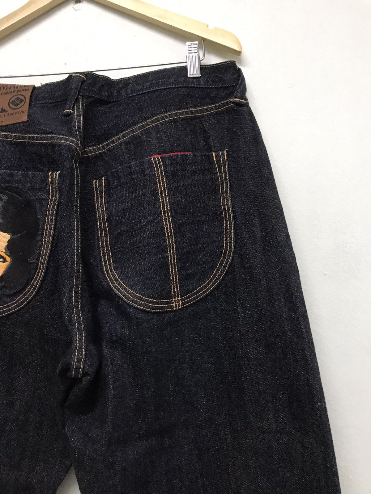 Japanese Brand Vtg Yamane Evisu Embroidery Abstract Gymnastik Dancer Denim Size US 36 / EU 52 - 10 Thumbnail