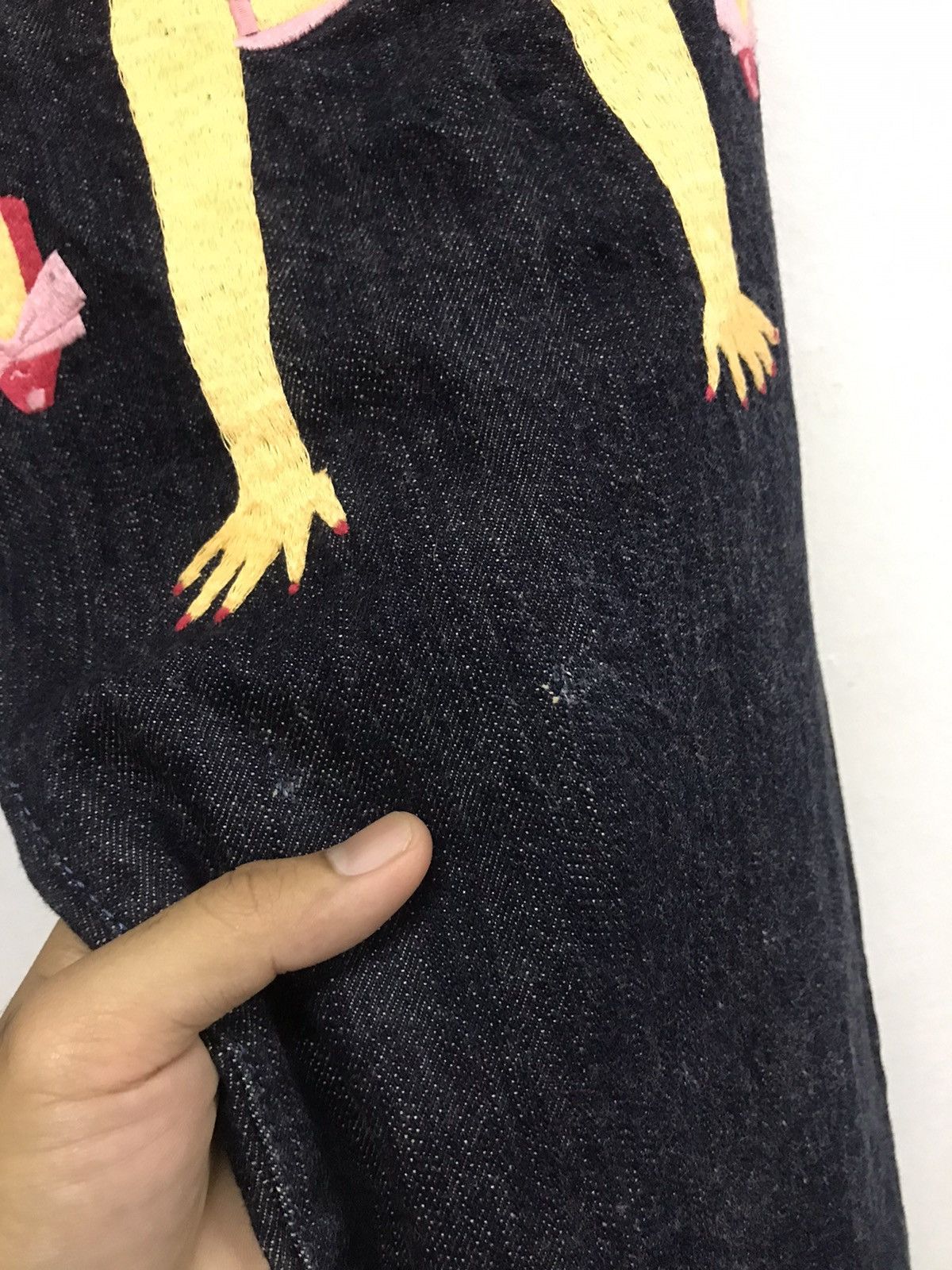 Japanese Brand Vtg Yamane Evisu Embroidery Abstract Gymnastik Dancer Denim Size US 36 / EU 52 - 24 Thumbnail