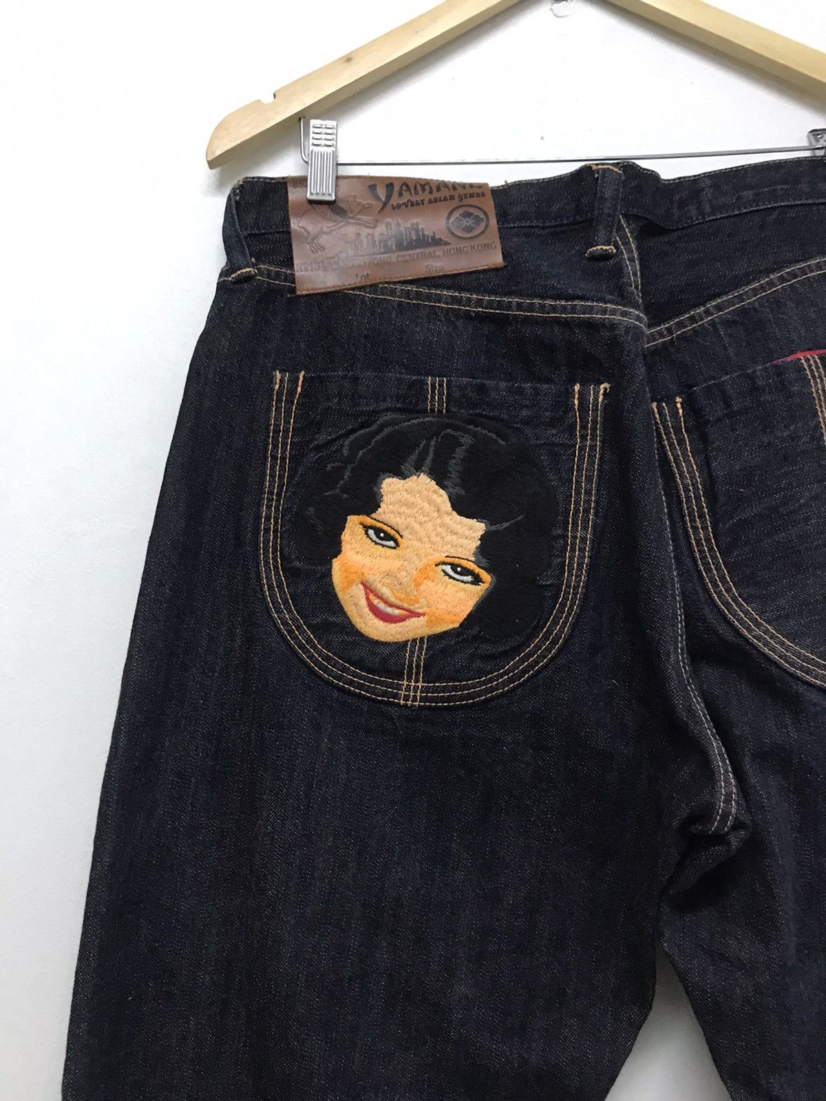 Japanese Brand Vtg Yamane Evisu Embroidery Abstract Gymnastik Dancer Denim Size US 36 / EU 52 - 9 Thumbnail