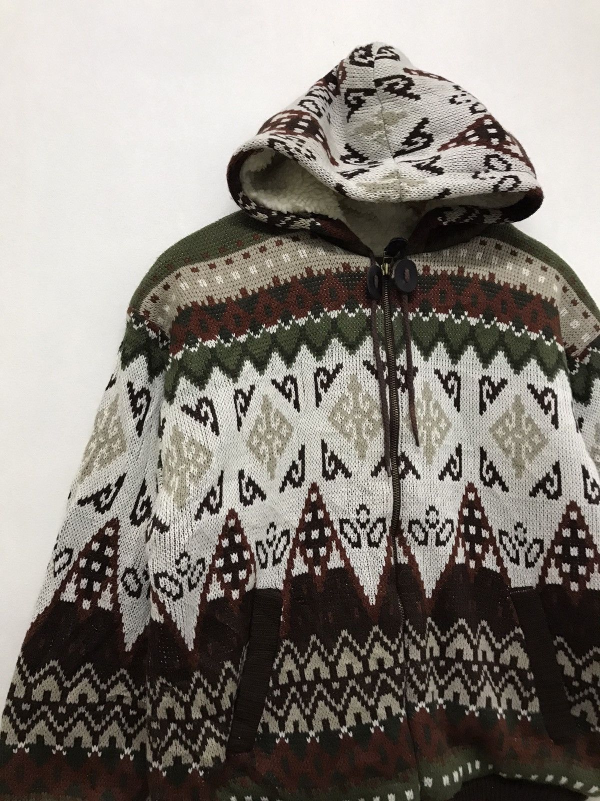 Japanese Brand Vintage Well Balance Knit Navajo Design Jacket Hoodie Size US L / EU 52-54 / 3 - 4 Thumbnail