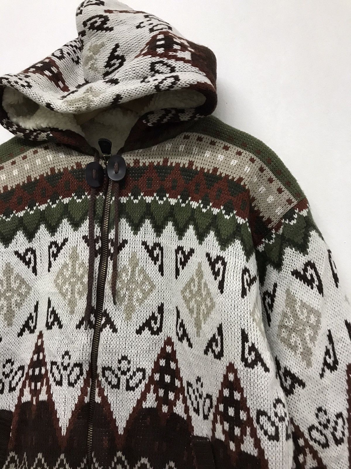 Japanese Brand Vintage Well Balance Knit Navajo Design Jacket Hoodie Size US L / EU 52-54 / 3 - 6 Thumbnail