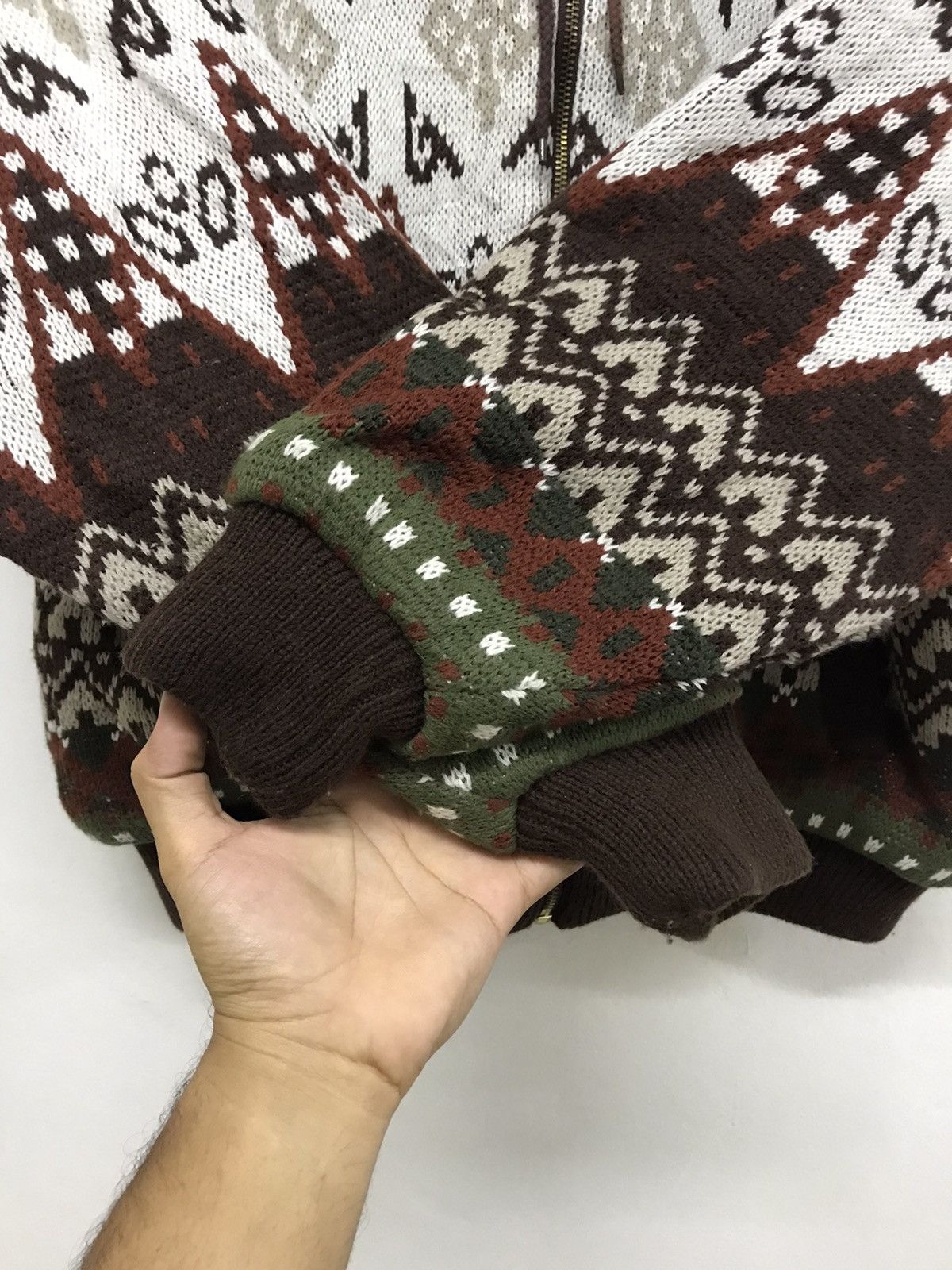 Japanese Brand Vintage Well Balance Knit Navajo Design Jacket Hoodie Size US L / EU 52-54 / 3 - 9 Thumbnail