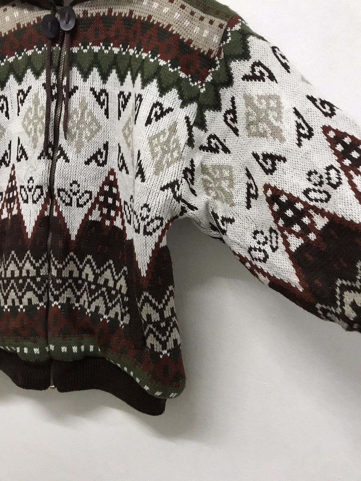 Japanese Brand Vintage Well Balance Knit Navajo Design Jacket Hoodie Size US L / EU 52-54 / 3 - 7 Thumbnail