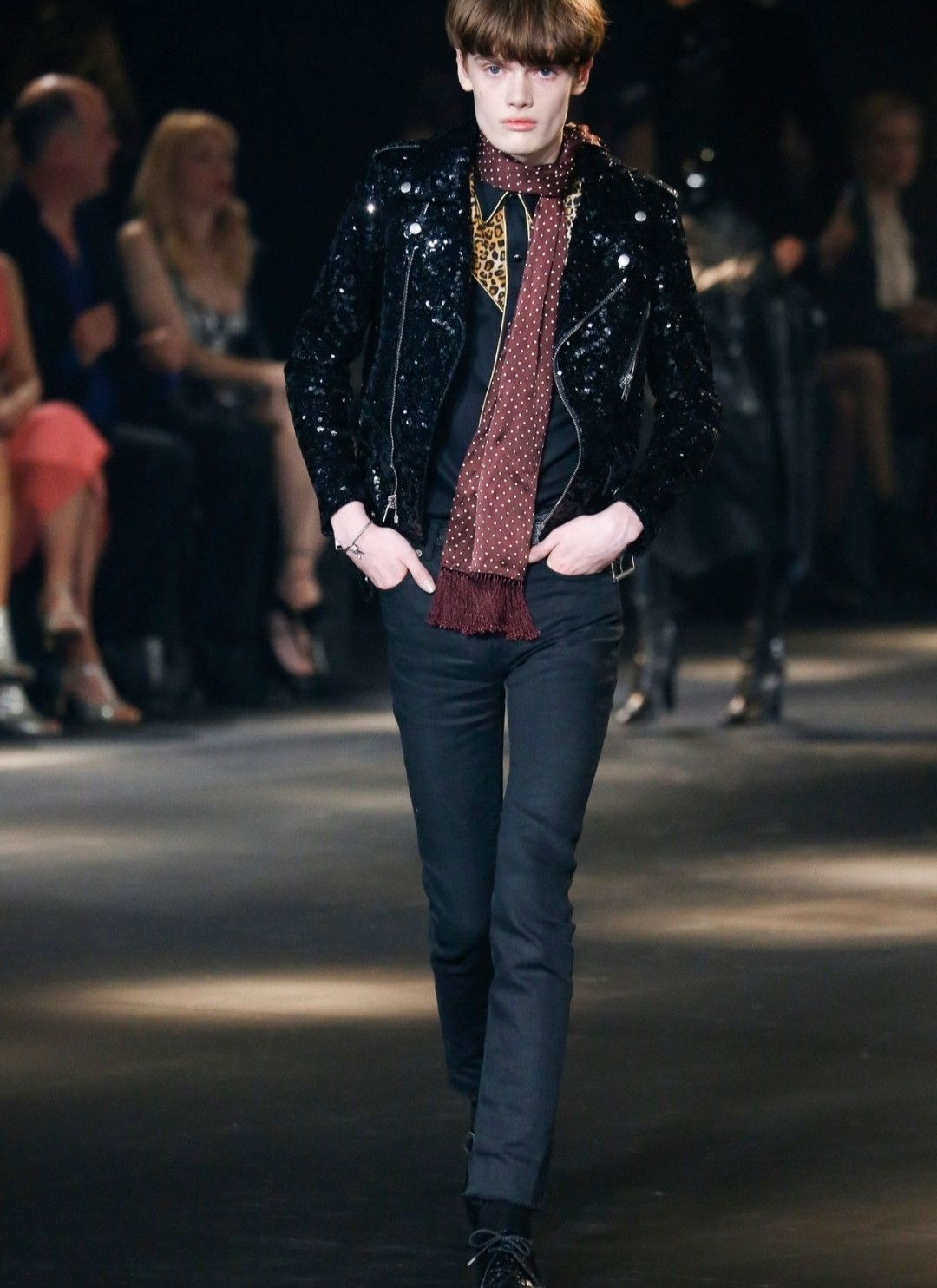 Saint Laurent Paris saint laurent Black Scale Sheepskin Leather Jacket Size US M / EU 48-50 / 2 - 6 Thumbnail