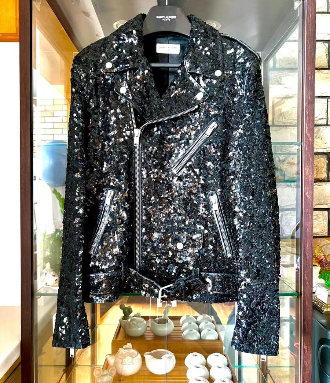 Saint Laurent Paris saint laurent Black Scale Sheepskin Leather Jacket Size US M / EU 48-50 / 2 - 1 Thumbnail