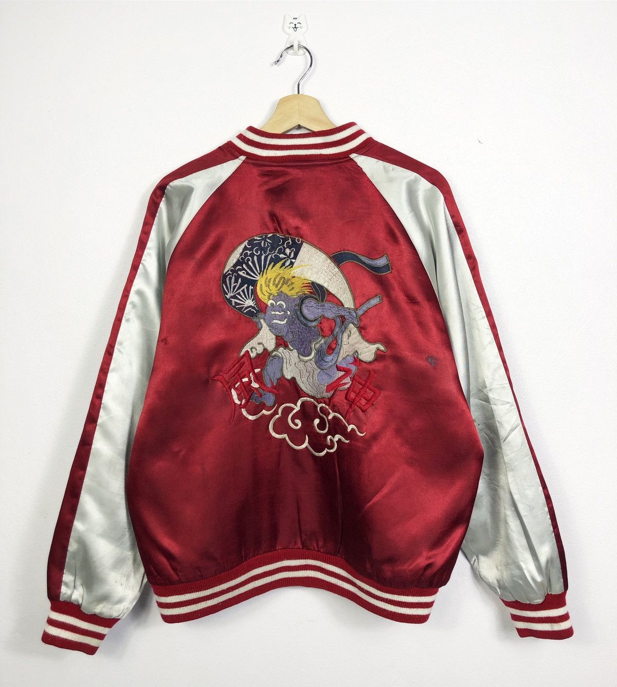 Japanese Brand Rare Vintage Distressed Sukajan Jacket Demon Motives Size US M / EU 48-50 / 2 - 1 Thumbnail
