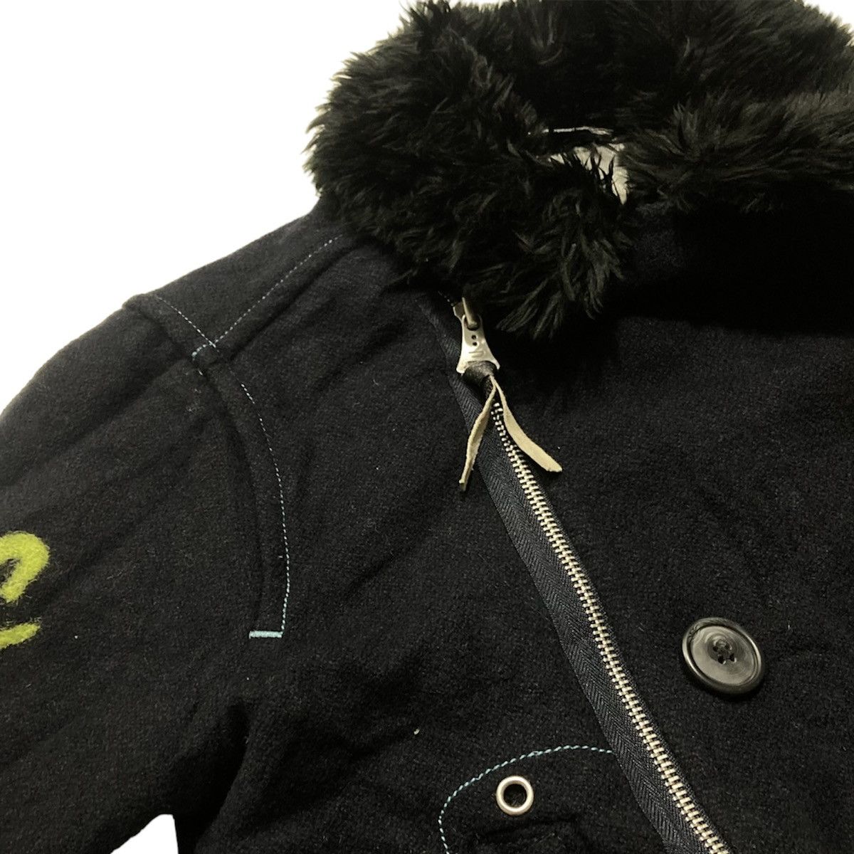 Diesel 🖤 DIESEL GANG FAUX FUR COLLAR WOOL JACKET Size US S / EU 44-46 / 1 - 8 Thumbnail