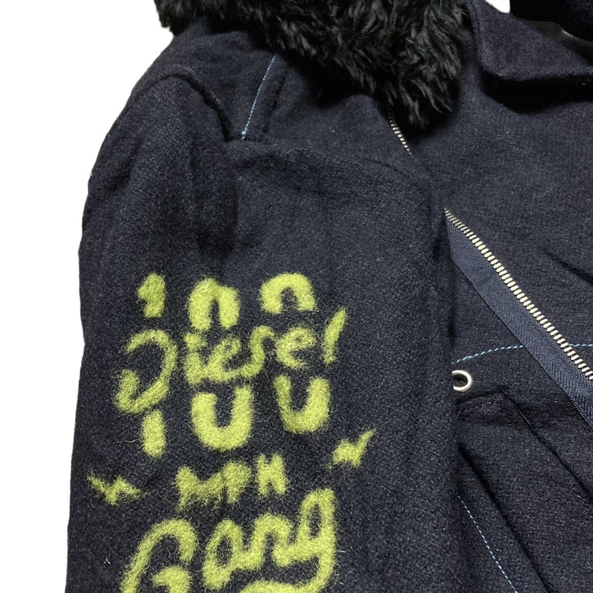 Diesel 🖤 DIESEL GANG FAUX FUR COLLAR WOOL JACKET Size US S / EU 44-46 / 1 - 4 Thumbnail