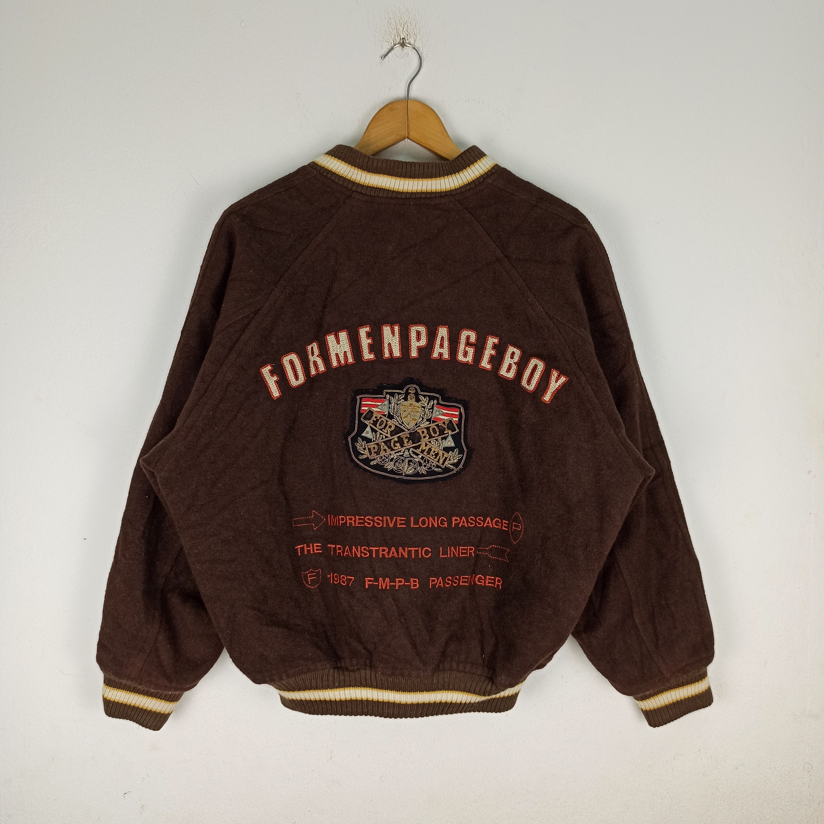 Japanese Brand VINTAGE🔥 FOR MEN PAGE BOY WOOL VARSITY JACKET Size US L / EU 52-54 / 3 - 1 Thumbnail