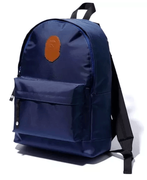 Bape DS! Bape Leather Patch Nylon Day Pack Backpack Navy Size ONE SIZE - 1 Thumbnail