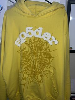 Sp5der Hoodie Yellow Rhinestone – BenGotKicks