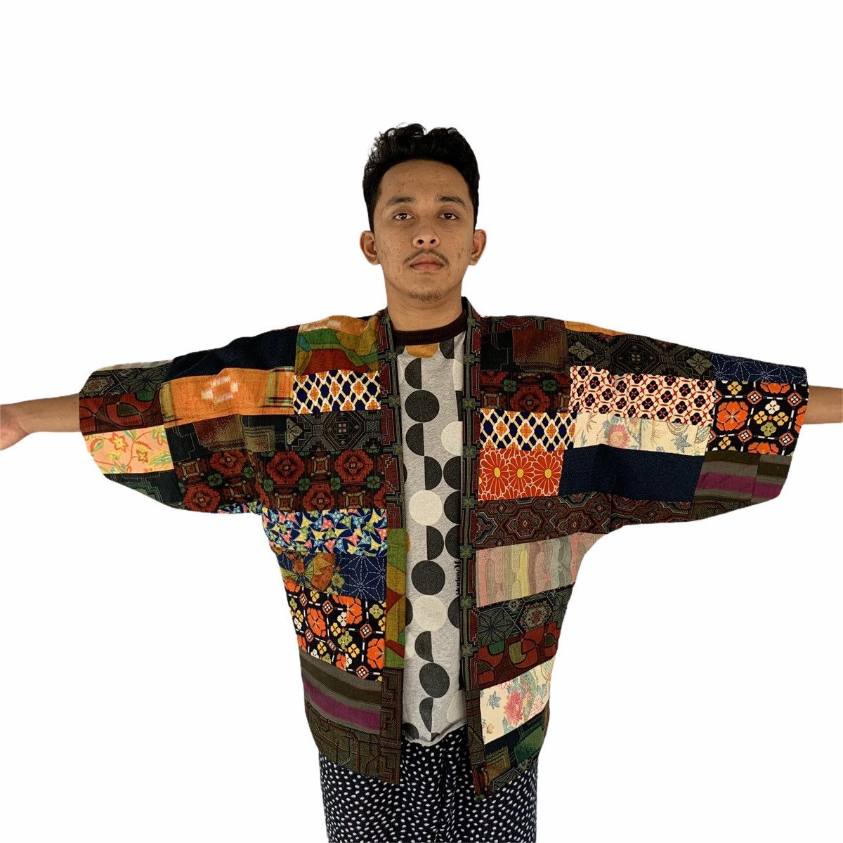 Japanese Brand Japan Multicolor Patchwork Kimono Cardigan Kapital-Styled Size US L / EU 52-54 / 3 - 8 Thumbnail