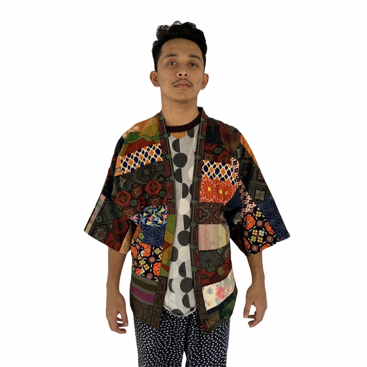 Japanese Brand Japan Multicolor Patchwork Kimono Cardigan Kapital-Styled Size US L / EU 52-54 / 3 - 4 Thumbnail