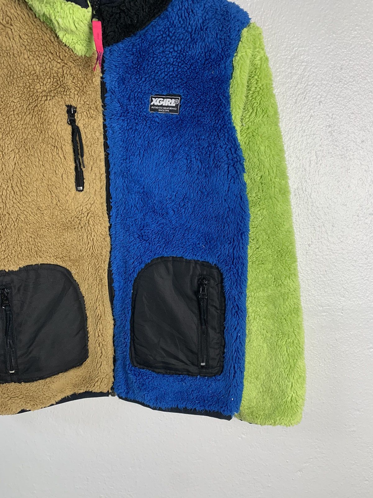 Japanese Brand X-girl Mountaineering Multicolor Color Block Fleece Hoodie Size S / US 4 / IT 40 - 3 Thumbnail