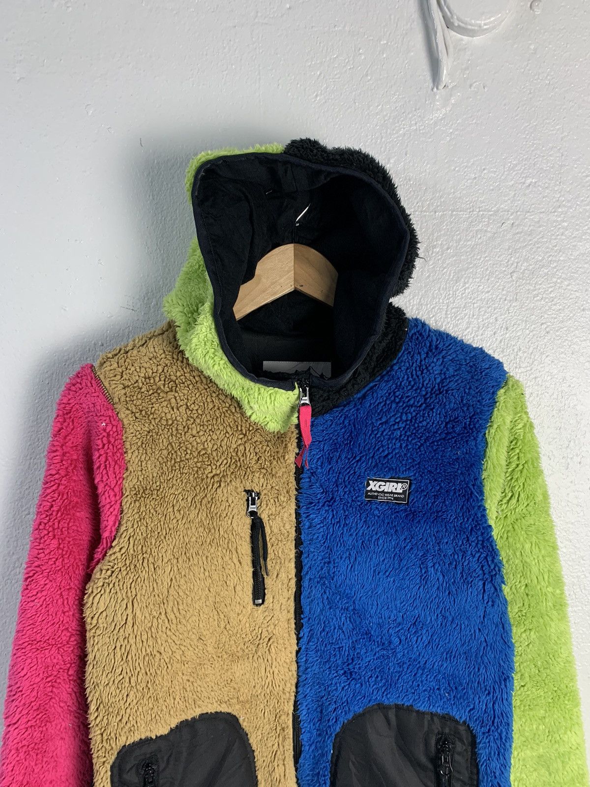 Japanese Brand X-girl Mountaineering Multicolor Color Block Fleece Hoodie Size S / US 4 / IT 40 - 4 Thumbnail